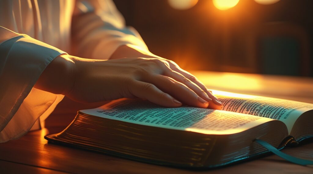 oração de proteção contra inveja. Facho de luz dourada entrando pela janela e iluminando um cômodo vazio.